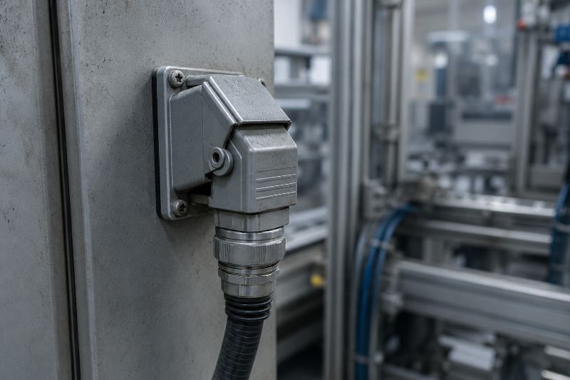 conector industrial para ambiente com vibração e poeira