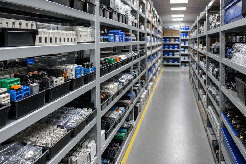 estoque de componentes eletrônicos industriais