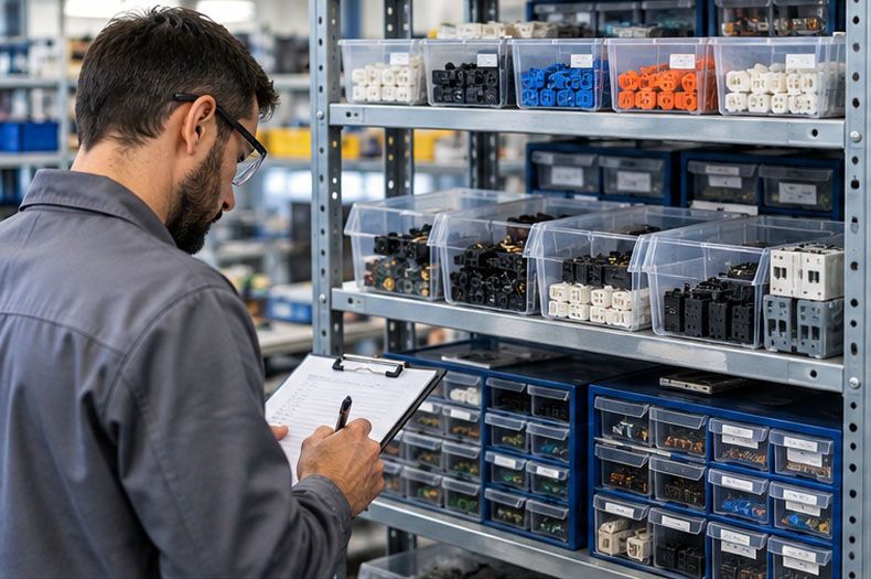 Estoque mínimo de componentes eletrônicos para manutenção