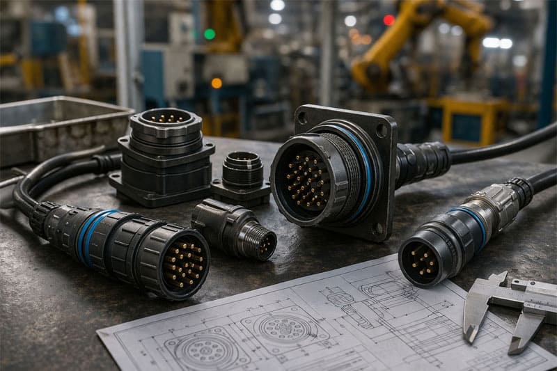 Seleção técnica de conectores industriais