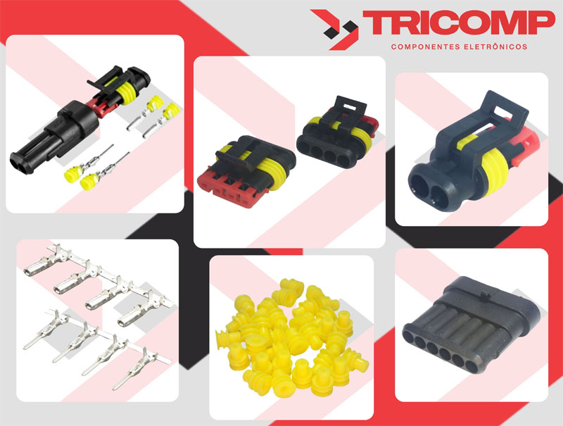 Conector e Terminal Macho e Fêmea Superseal Conector e Terminal Macho e Fêmea Superseal